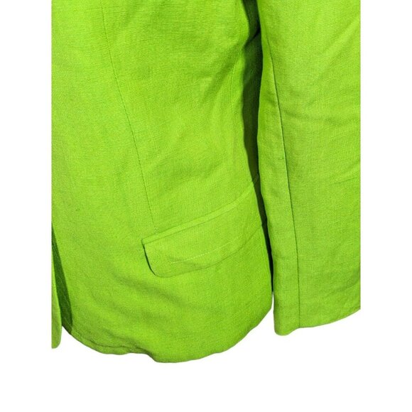 Vintage Jennifer and Grace Womens 8 Jacket Linen Blend Green Button Front Short - Picture 4 of 7